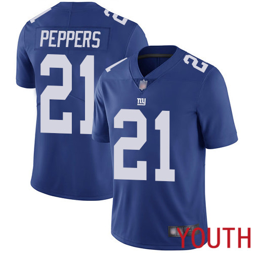 Youth New York Giants #21 Jabrill Peppers Royal Blue Team Color Vapor Untouchable Limited Player Football NFL Jersey->youth nfl jersey->Youth Jersey